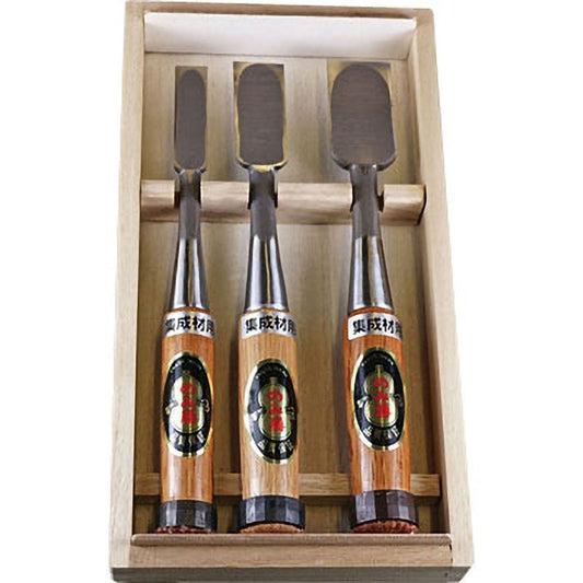 Nomikatsu Japanese Chisel Set – Oire Nomi for Laminated Wood (3 / 5 / 10 Piece Sets)
