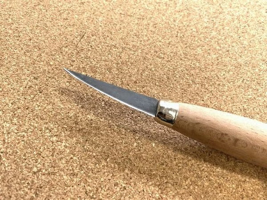 Japanese Beginner Carving Knife – Aogami #2 Steel – Double-edged – Keyaki Handle