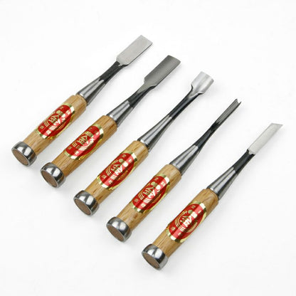 Ciseaux de sculpture japonais 5 pièces – Acier Shirogami – coffret bois professionnel