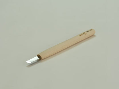 Ciseau à sculpter japonais très peu arrondi (Gouge extra plate) – Acier Aogami #2 – Manche Hinoki (1.5 à 18mm)