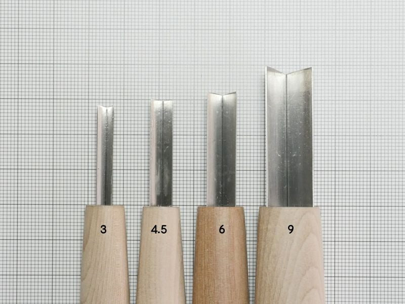 Gouge japonaise en V 90 degres HSS – Rainures larges – Sculpture sur bois