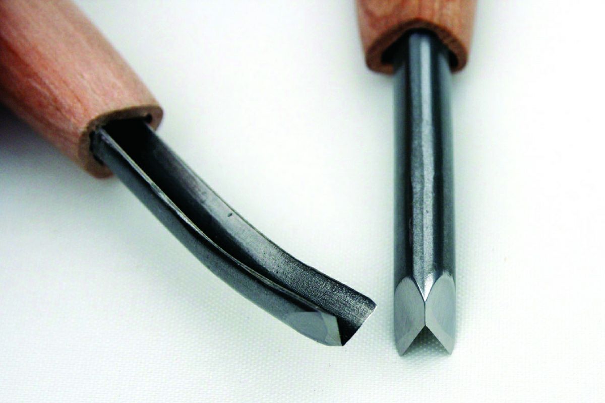 Gouge japonaise en V courbe 60 degres HSS – Acces profond aux details – Sculpture sur bois