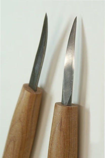 Ciseau japonais Kurigata Naginata Scoop – Acier HSS – 6 mm – Finition zones concaves – Droite / Gauche