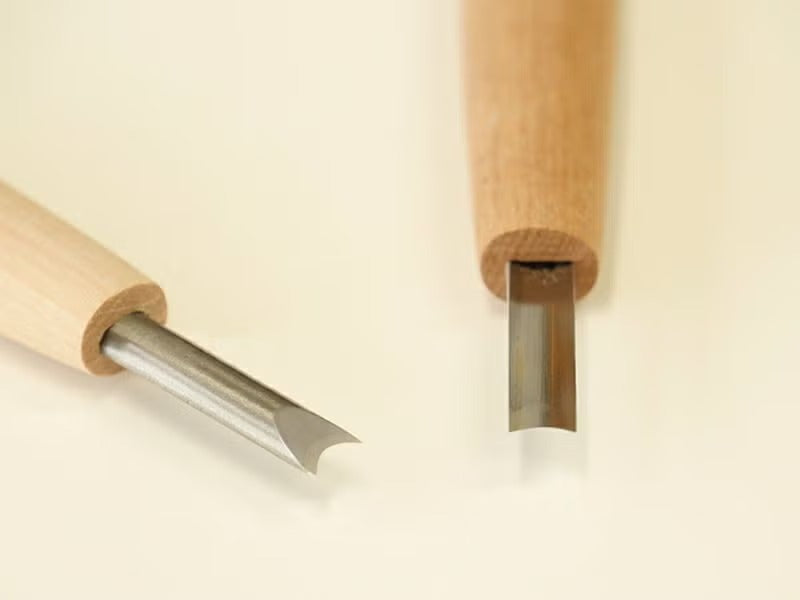 Ciseau à sculpter japonais Oniha (profil inversé unique) – Acier HSS – 6 mm – Manche Sakura