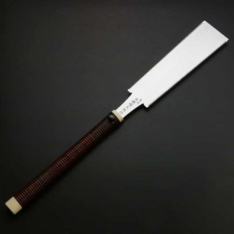 Scie Japonaise Ryoba 225 mm – Shiragane Juntaro – Acier Carbone Premium – Artisanat Japon