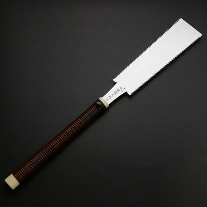 Scie Japonaise Ryoba 225 mm – Shiragane Juntaro – Acier Carbone Premium – Artisanat Japon