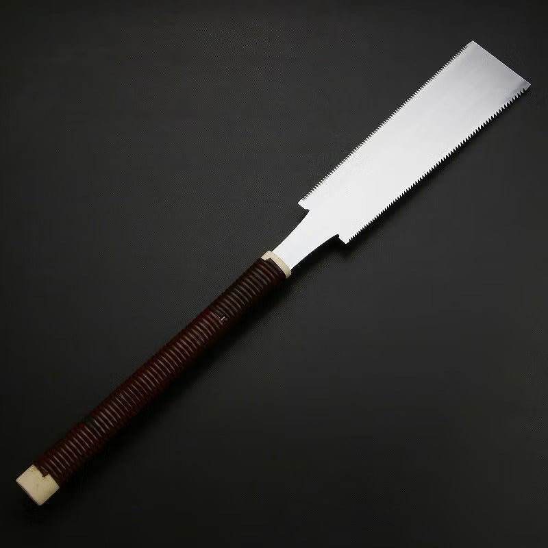 Scie Japonaise Ryoba 225 mm – Shiragane Juntaro – Acier Carbone Premium – Artisanat Japon