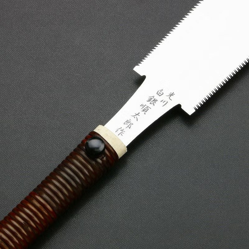 Scie Japonaise Ryoba 225 mm – Shiragane Juntaro – Acier Carbone Premium – Artisanat Japon