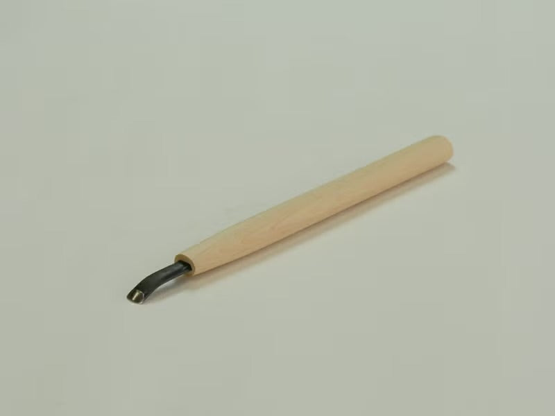 Ciseau à sculpter japonais courbé peu profond (Spoon Gouge douce) – Acier Aogami #2 – Manche Hinoki (3 à 18mm)