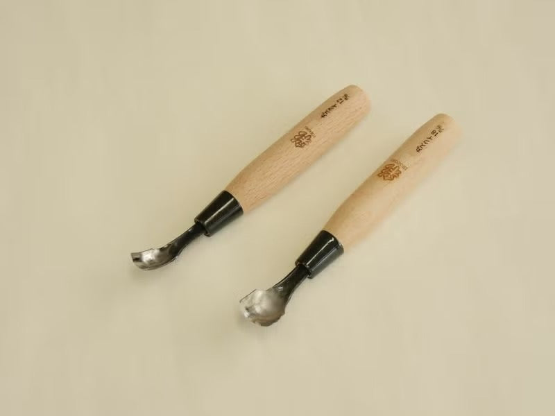 Gouge japonaise pour cuillère (round scoop) – Acier Aogami #2 – 12 mm / 18 mm – Sculpture bois