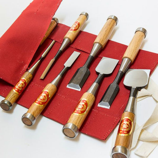 Ciseaux à bois japonais 10 pièces Shirogami #2 – Set professionnel avec étui – Fabrication Japon