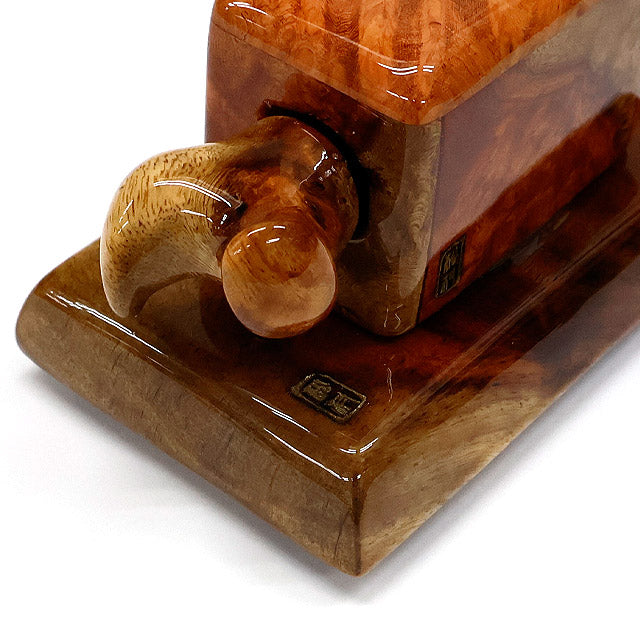 Compteur manuel artisanal japonais en bois de karin avec socle – Matsumura