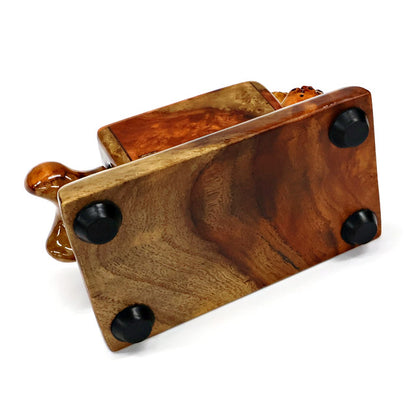 Compteur manuel artisanal japonais en bois de karin avec socle – Matsumura