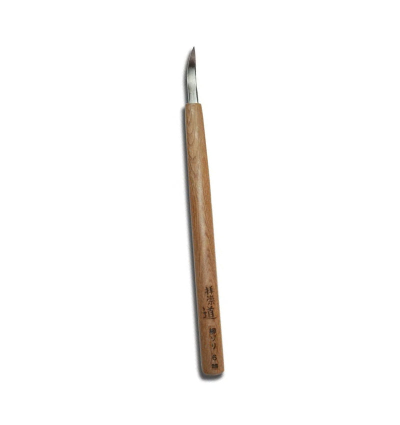 Ciseau japonais Yanagizori double tranchant – Acier HSS – 6 mm – Sculpture courbes