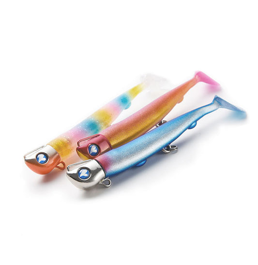 BlueBlue Jolty – Leurre Souple 4 inch sur Tete Plombee (Jig Head) 15g 22g 30g – Made in Japan
