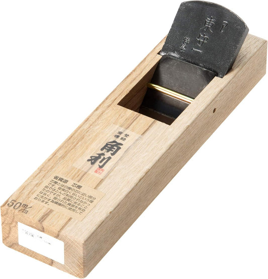 Rabot Japonais KAKURI 50 mm – Kanna double lame en acier carbone avec base en chêne (Made in Japan)