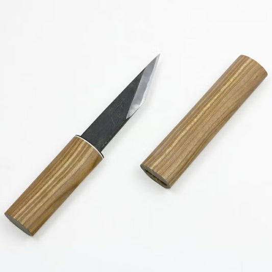 Couteau Japonais Yokote Kiridashi Kikumasamune 135 mm – Couteau Bois et Bambou Noir Forgé