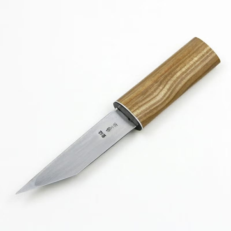 Couteau Japonais Yokote Kiridashi Kikumasamune 135 mm – Couteau Bois et Bambou Noir Forgé