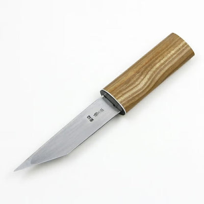 Couteau Japonais Yokote Kiridashi Kikumasamune 135 mm – Couteau Bois et Bambou Noir Forgé