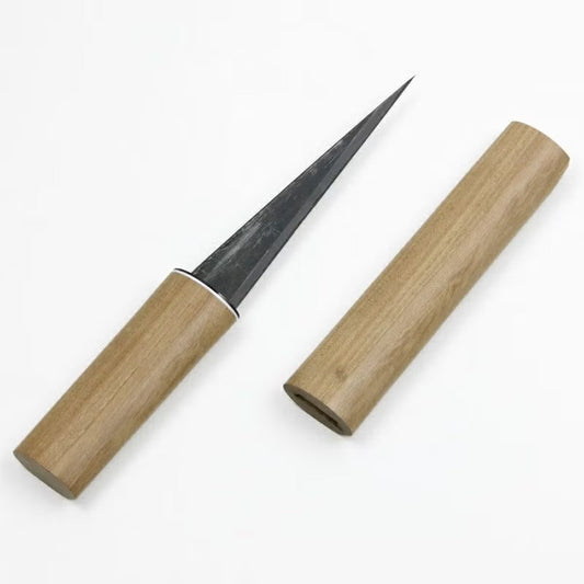 Couteau Japonais Kurikogatana Kikumasamune 135 mm – Couteau Bois et Sculpture Noir Forgé