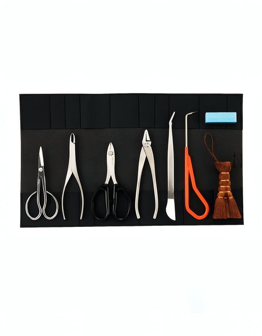 Kit de bonsái japonés de 8 herramientas de acero inoxidable – Set completo KIKUWA con estuche (Hecho en Japón)