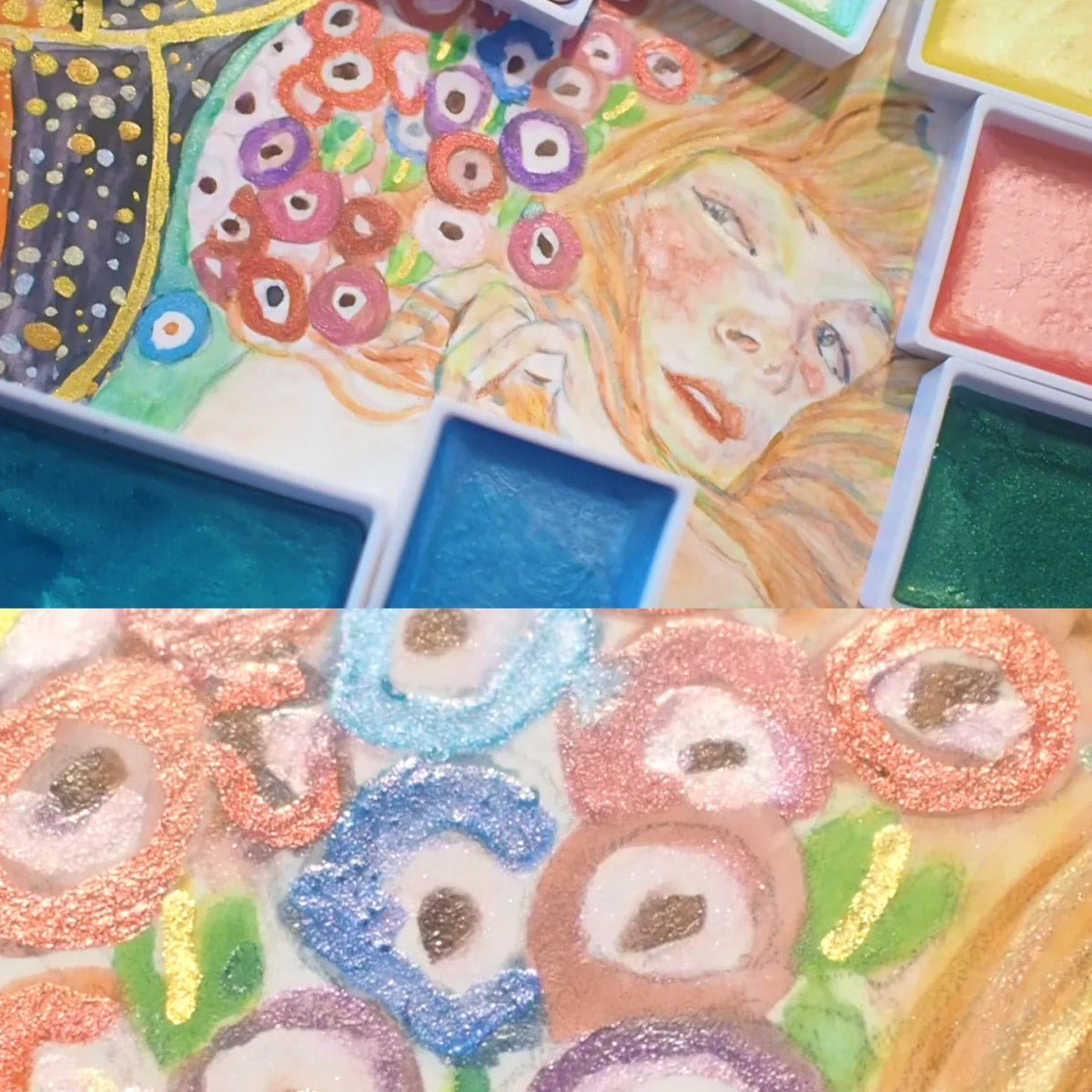 Aquarelle Japonaise Métallique Kuretake Gansai Tambi 24 Couleurs – Effets Or, Perlé et Brillant