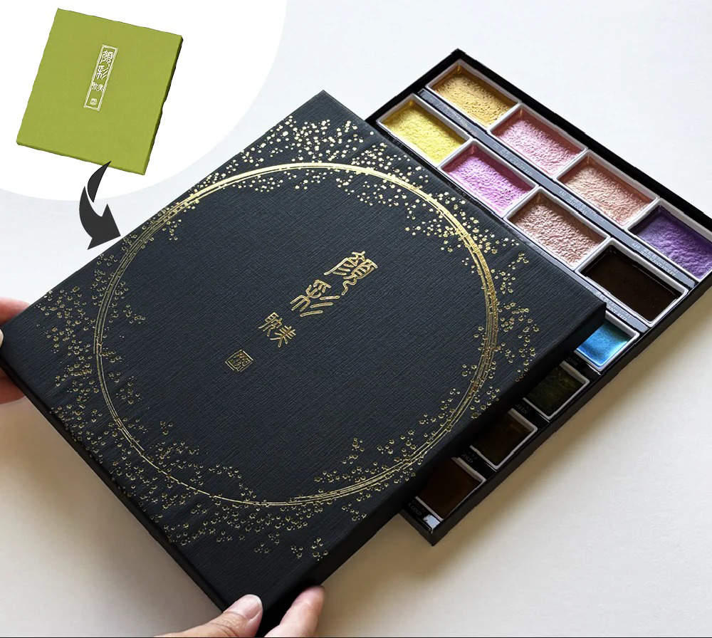 Kuretake Gansai Tambi Metallic Japanese Watercolor 24 Colors – Changing & Pearlescent Effects (Edition 2)