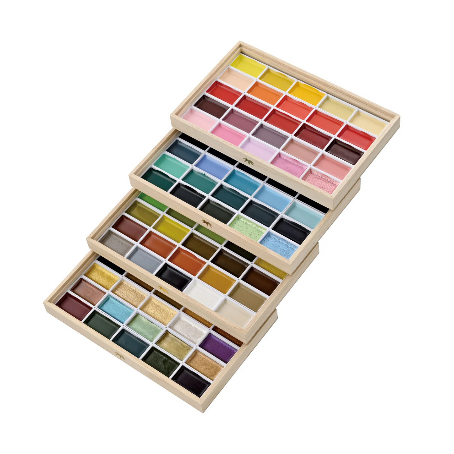 Aquarelle Japonaise Kuretake Gansai Tambi 100 Couleurs – Coffret Premium en Bois Kiri Édition Limitée