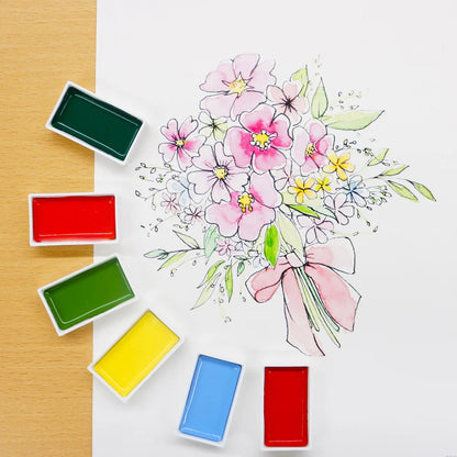 Kuretake Gansai Tambi 24 Color Japanese Watercolor Set – Premium Japanese Illustration & Painting Palette