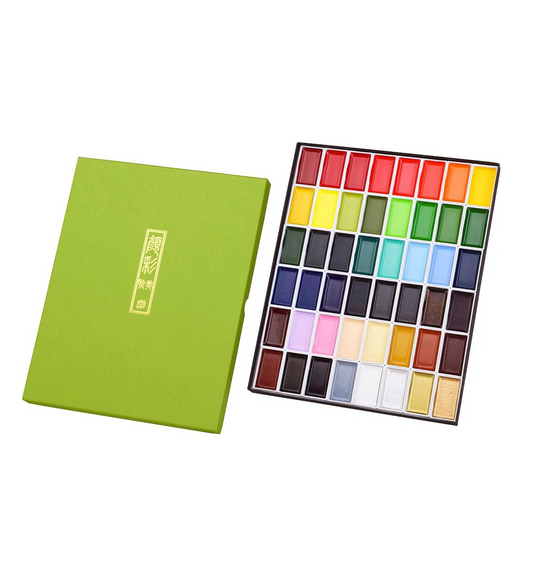 Acuarela Japonesa Kuretake Gansai Tambi 48 Colores – Paleta Completa Profesional