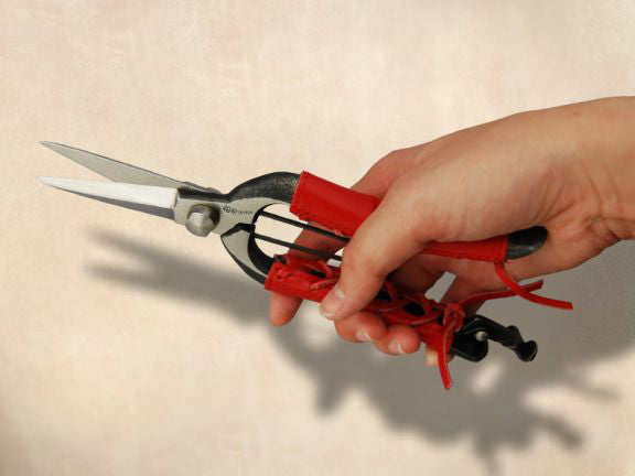 Housse en cuir pour sécateurs – Grip en cuir naturel, noir ou rouge