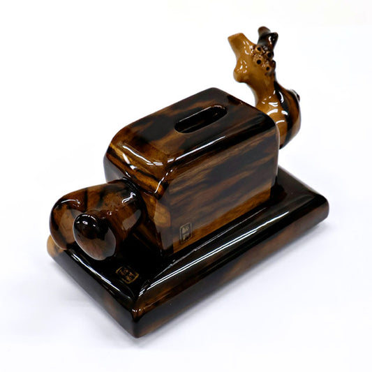 Compteur Japonais Artisanal en Bois de Kaki Noir (Kurogaki) – Matsumura – Modèle sur Socle #2