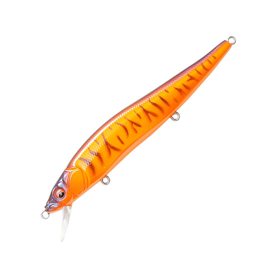 Megabass Vision Oneten 110 – Jerkbait Suspendu Eau Douce 14 g – Viper Tiger