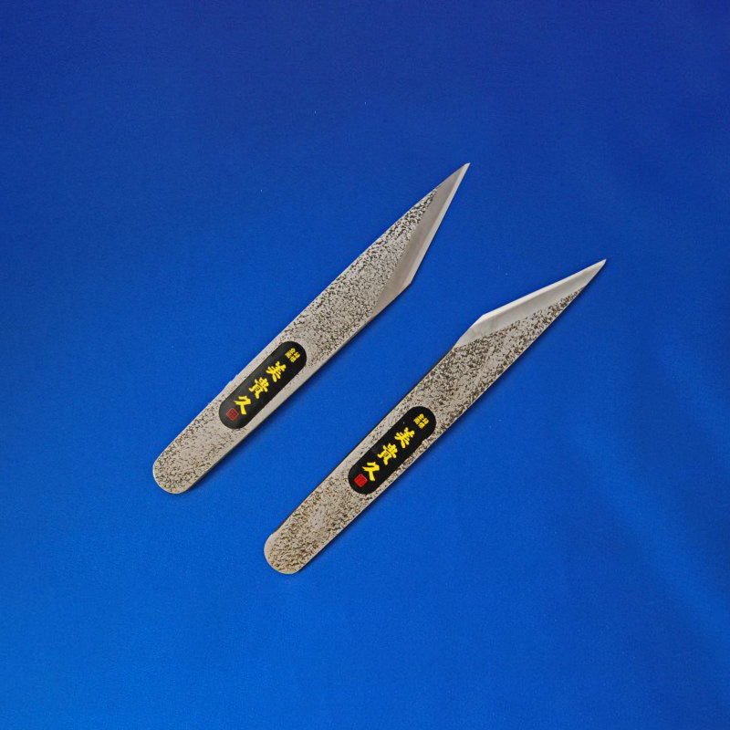 Couteau japonais de greffage Mikikuni – Forme droite classique – Finition tsuchime – Droitier / Gaucher – 24 mm