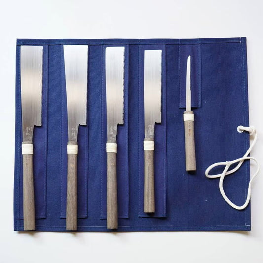 Set de 5 scies japonaises de précision Mitsukawa Juntaro – Dozuki artisanales pour travail du bois