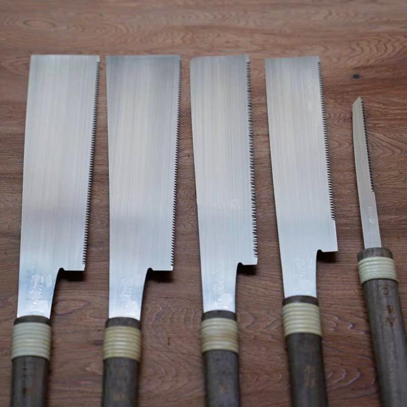 Set de 5 scies japonaises de précision Mitsukawa Juntaro – Dozuki artisanales pour travail du bois