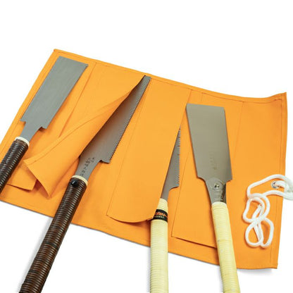 Étui rouleau pour scies japonaises – Toile canvas – 4 emplacements
