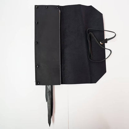 Étui en cuir pour scies japonaises – Noir (5 scies)