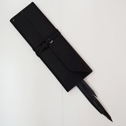 Étui en cuir pour scies japonaises – Noir (5 scies)