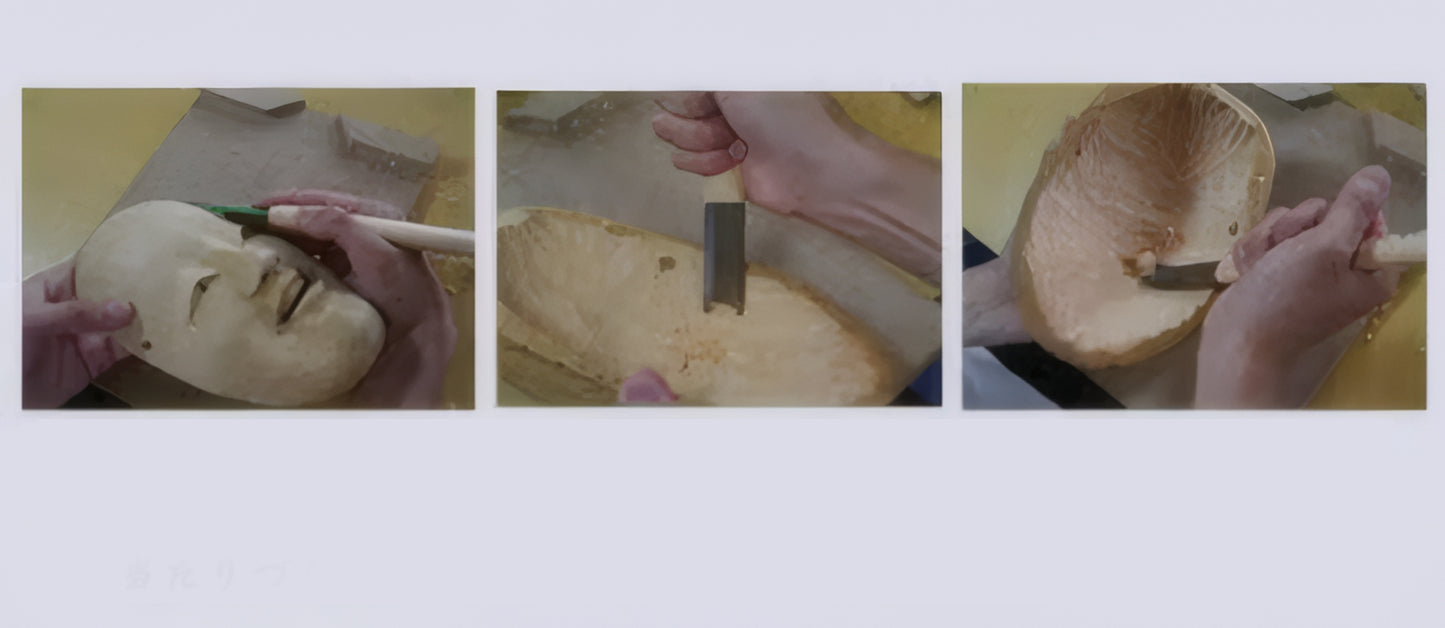 Ciseau japonais pour masque Noh – Acier HSS – Long reach – Sculpture profonde & intérieure
