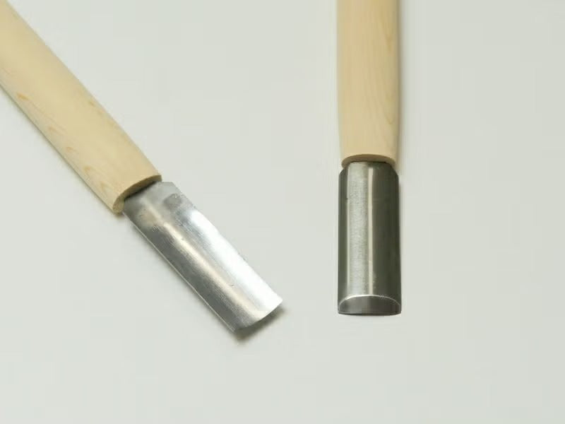 Ciseau japonais pour masque Noh – Acier HSS – Long reach – Sculpture profonde & intérieure