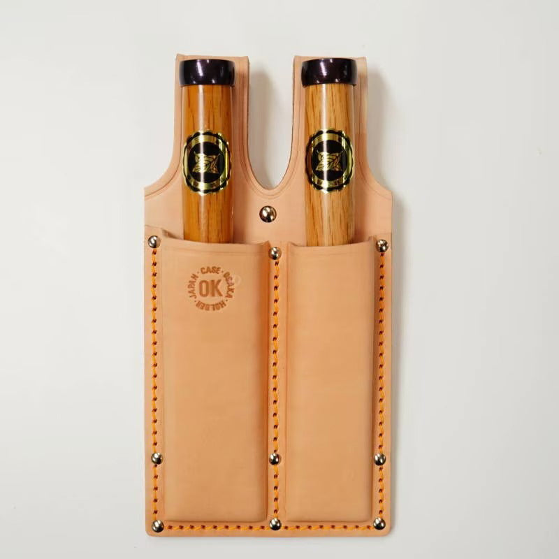 Étui en cuir pour ciseaux japonais OK – Étui Nomi double compartiment (30 mm / 42 mm)