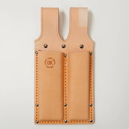 Étui en cuir pour ciseaux japonais OK – Étui Nomi double compartiment (30 mm / 42 mm)