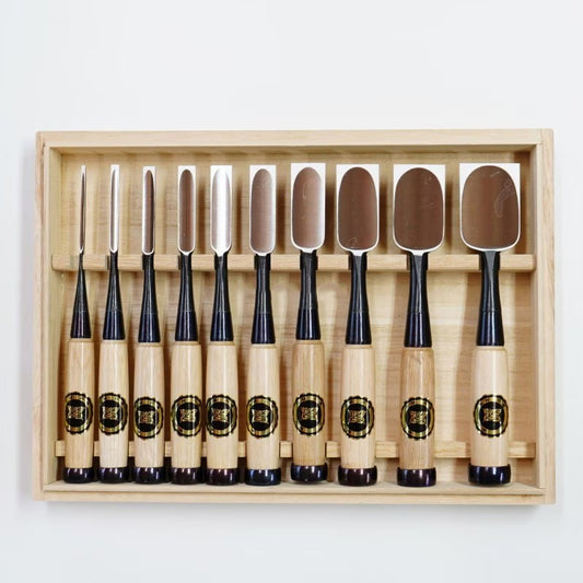 Jeu de ciseaux japonais d’ébénisterie 10 pièces – Acier White Steel #2