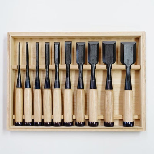 Jeu de ciseaux japonais d’ébénisterie 10 pièces – Acier White Steel #2