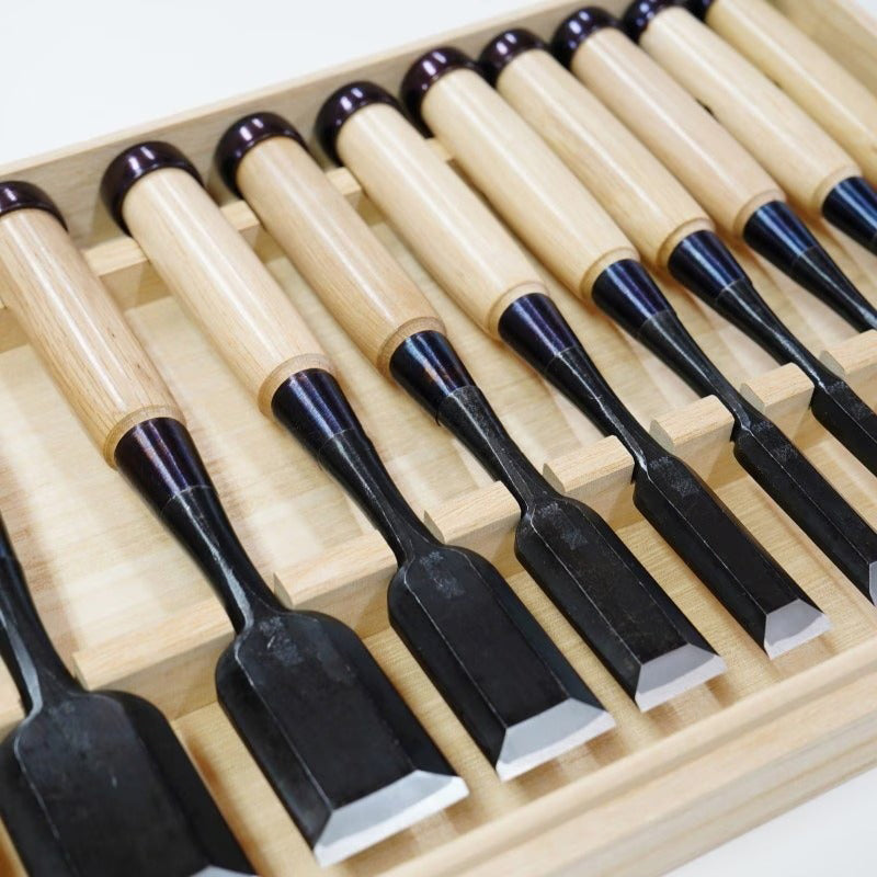 Jeu de ciseaux japonais d’ébénisterie 10 pièces – Acier White Steel #2