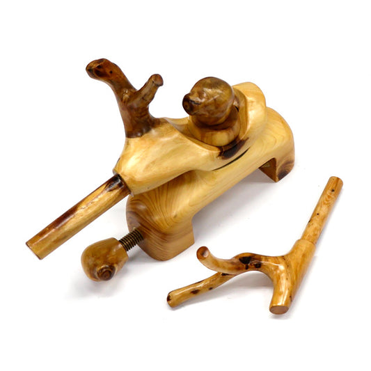 Porte-canne japonais artisanal en genévrier – forme arqué – Mankyu – pièce unique