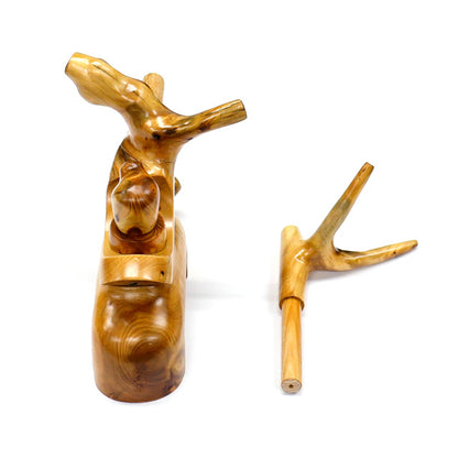 Porte-canne japonais artisanal en genévrier – modèle arqué – Mankyu – pièce unique