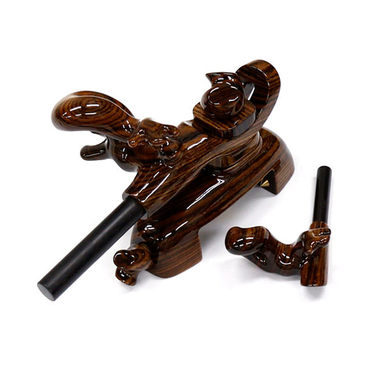 Porte-canne japonais artisanal en bois “Golden Tan” – forme naturelle – taille moyenne – Shoyo – pièce unique