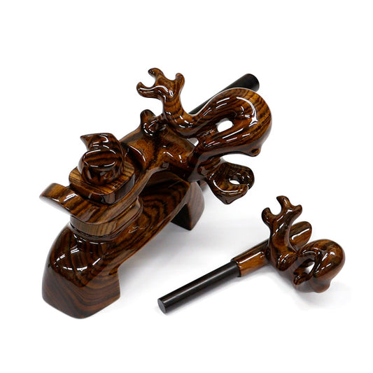 Porte-canne japonais artisanal en bois “Golden Tan” – forme naturelle – taille moyenne – Shoyo – pièce unique